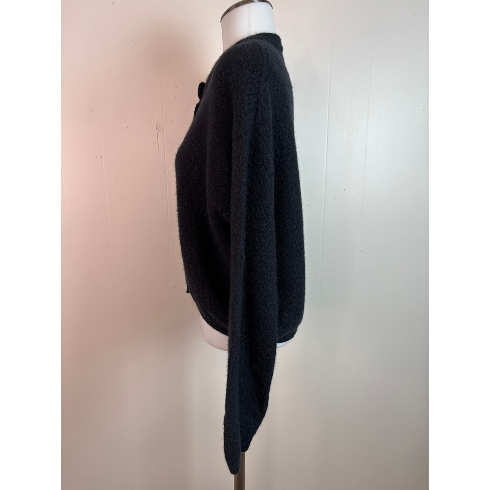 J. Crew Cardigan Sweater Medium Black Button Front Alpaca Wool Knit Sweater - Picture 4 of 11